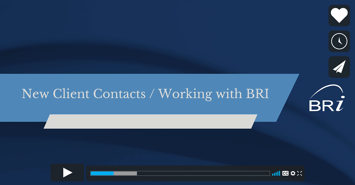 Introduction to BRI – New Client Contacts